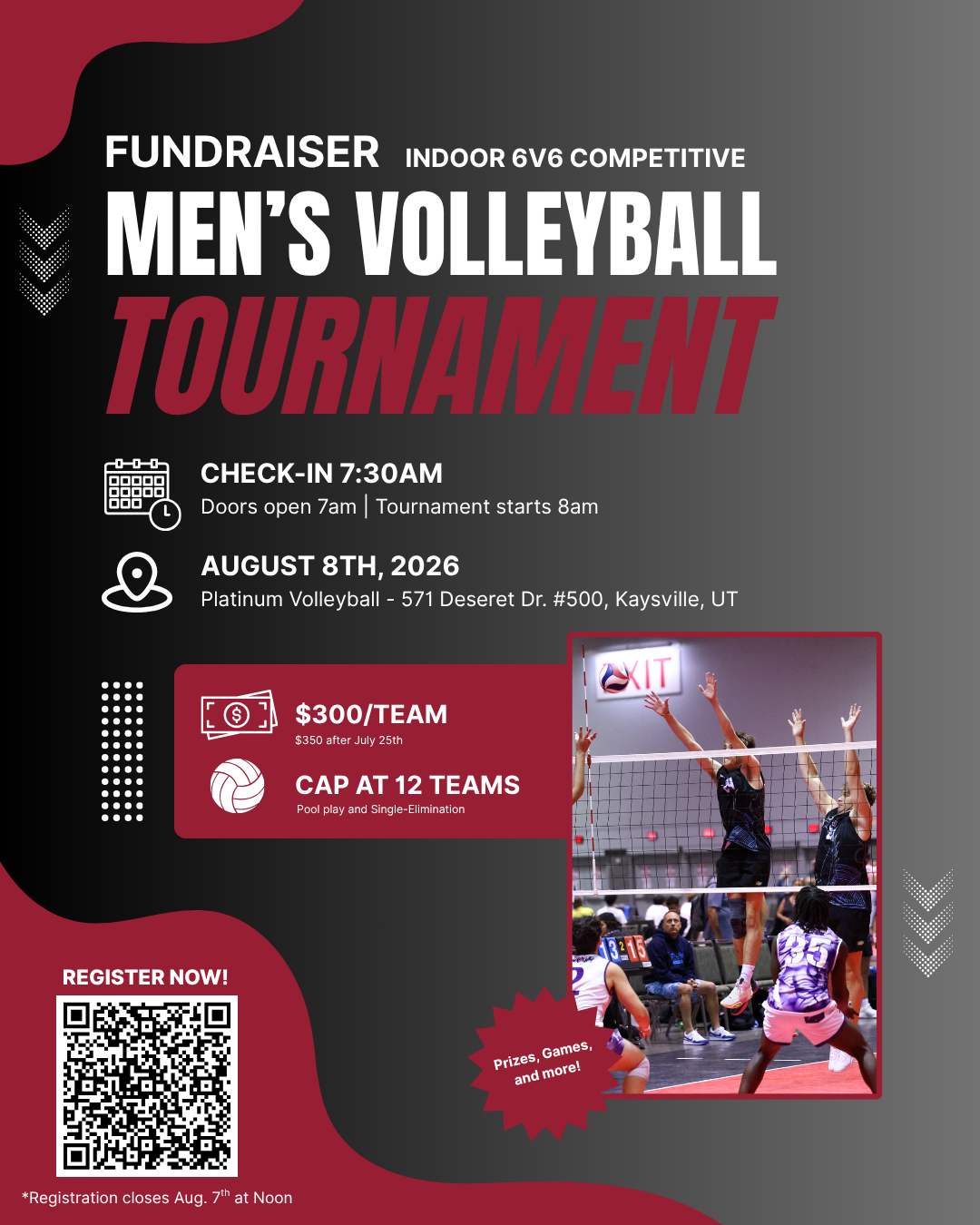 August 8 Jake Connell Fundraiser Tournament flyer